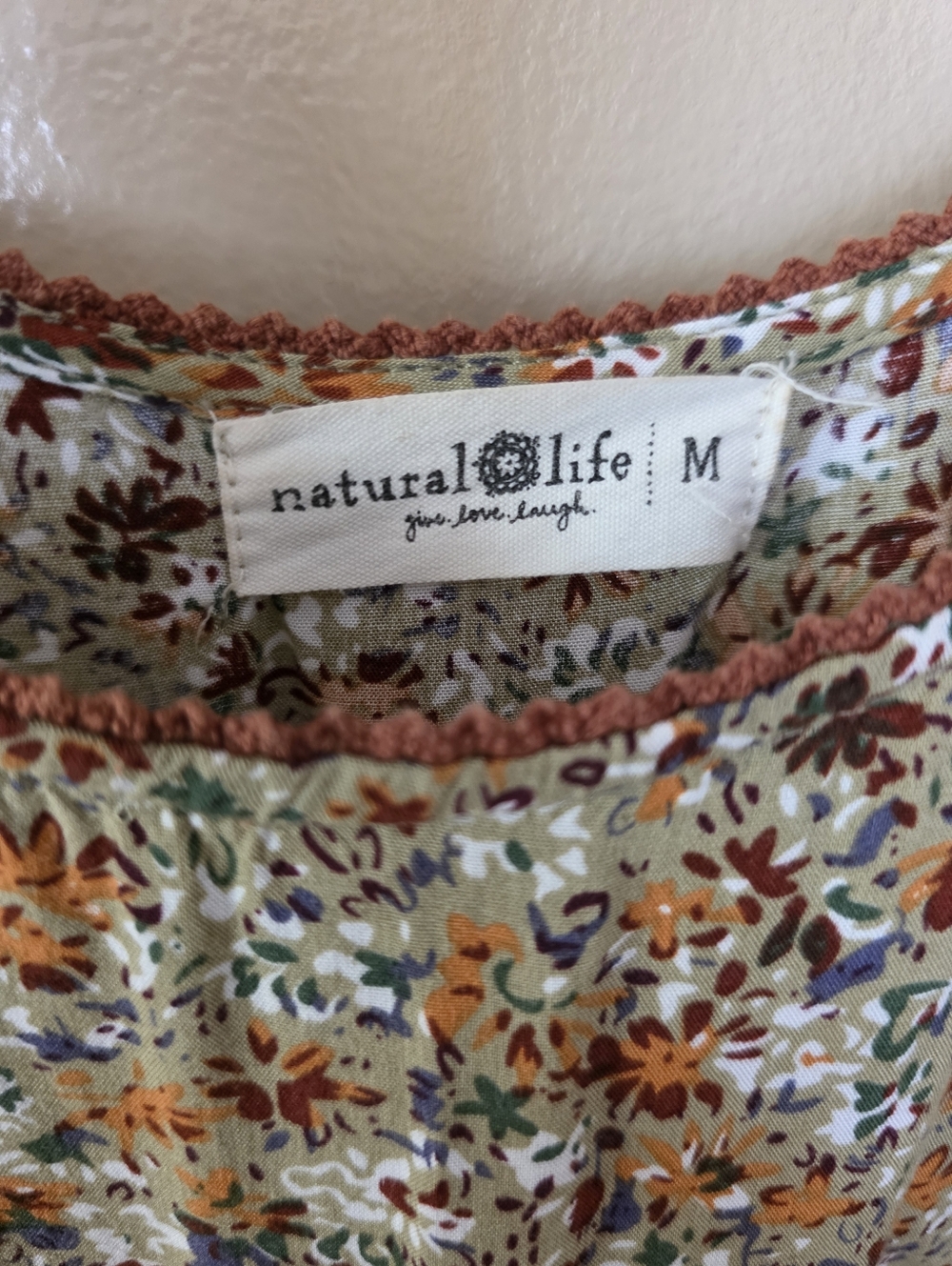 Natural Life Lucia Floral Tiered Maxi Dress M Oversized Boho Cottagecore Prairie - Picture 8 of 12